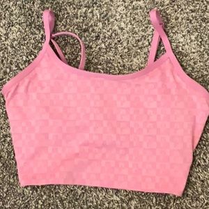 Pink active sports bra